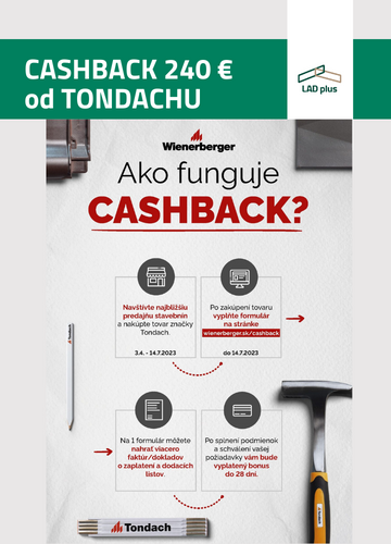 CASHBACK 240 eur od TONDACHU