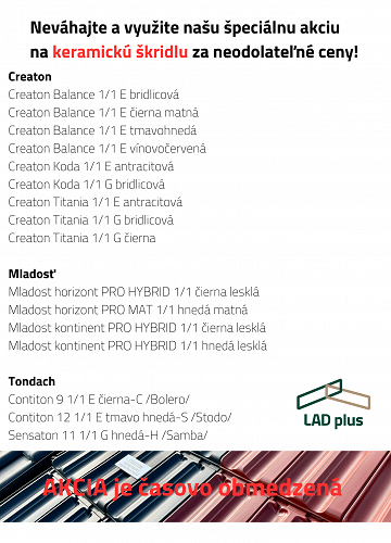 Neodolateľná ponuka na keramickú škridlu!